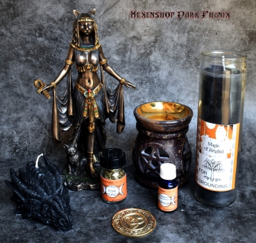 Hexenshop Dark Phönix Magic of Brighid Ritual Glaskerzen Set Für Erdung